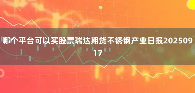 哪个平台可以买股票瑞达期货不锈钢产业日报20250917